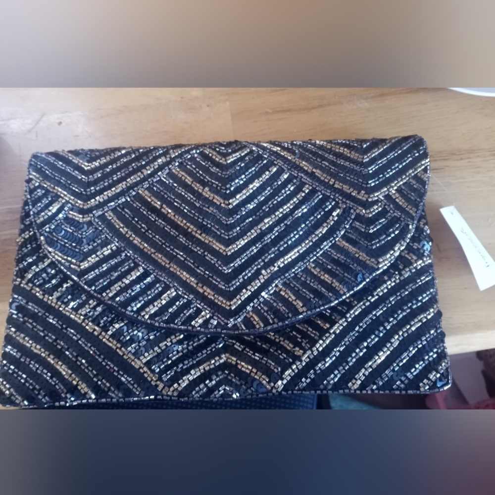 Beaded Beautiful Hand Bag Made in India Velvet Back